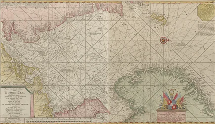 Mapa de la colección cartográfica de la Biblioteca Nacional. El mapa fue publicado y muestra el mar del Norte.